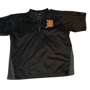 Mizuno Teamwear Detroit Tigers Pullover Jacket L Black & Gray Nylon/Polyester